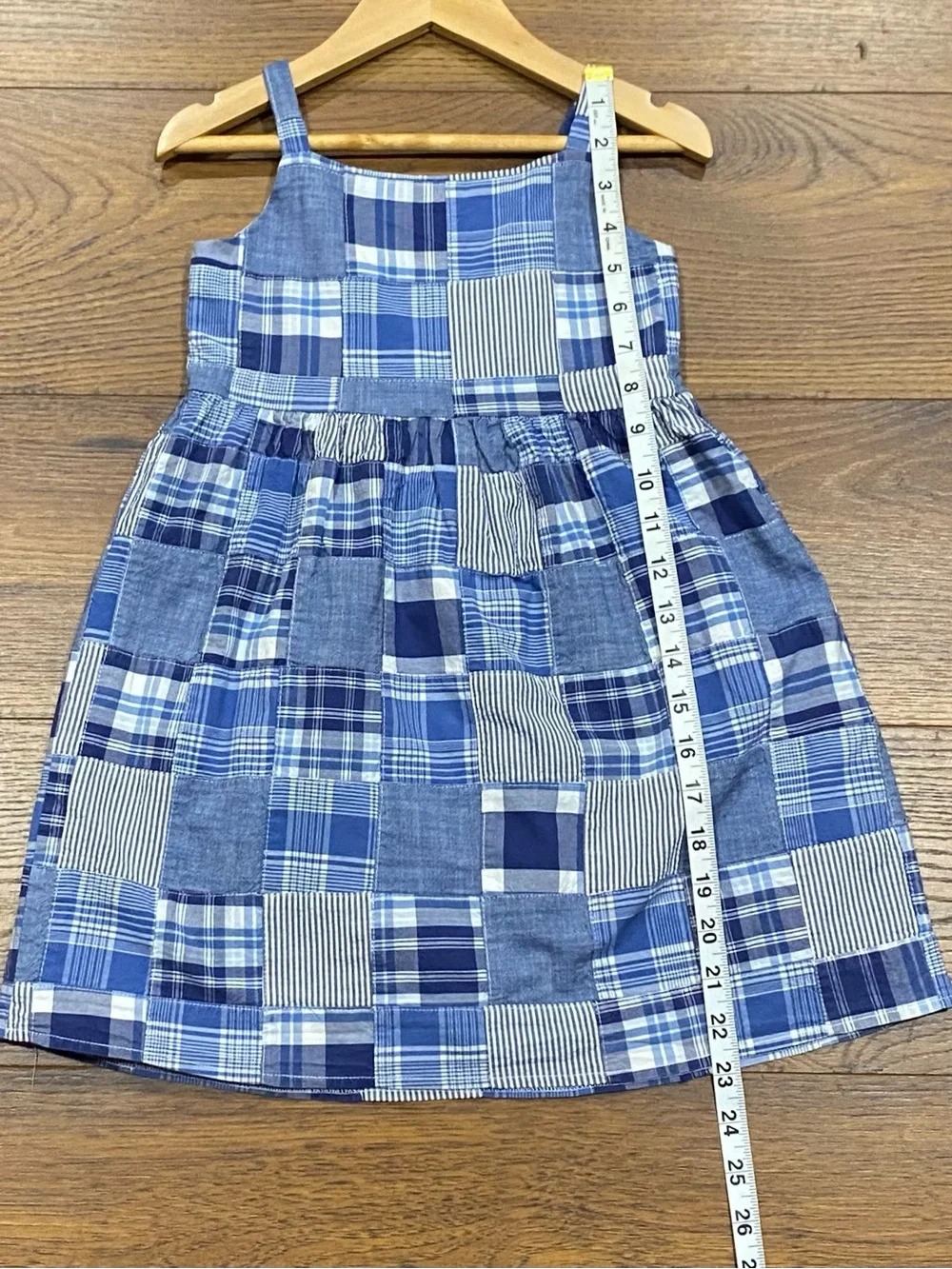 Gymboree Girls Sandy Shores Blue Patchwork Madras Sundress Size 5T